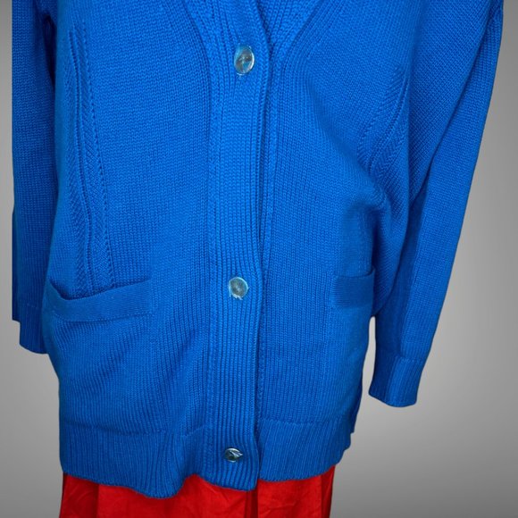 Hermes NWT Cashmere & Cotton Shawl Collar Cardigan EU 40 Blue Smalt Sweater - Picture 10 of 14